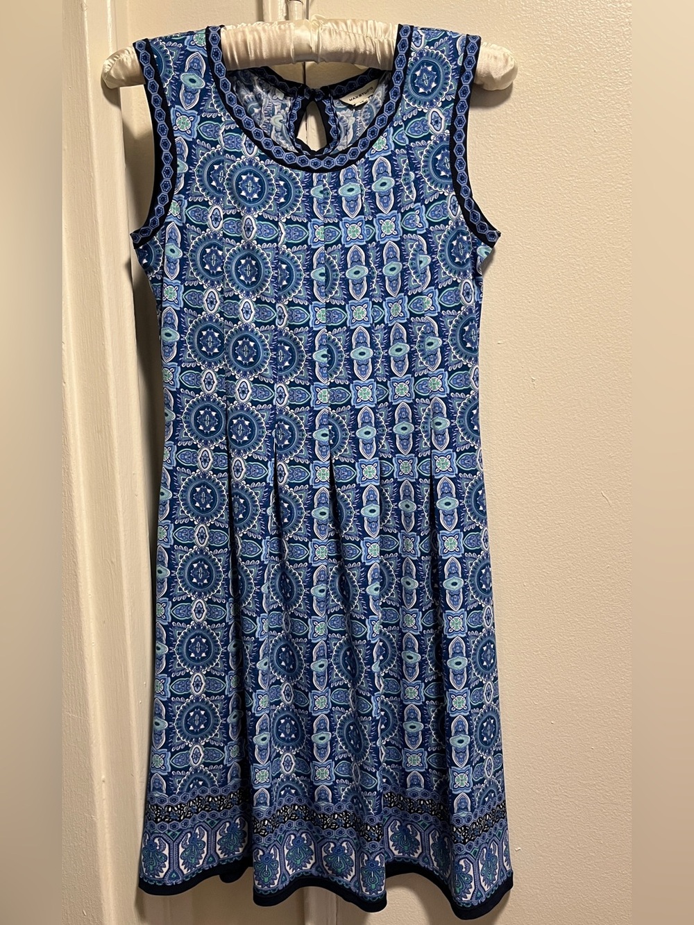 Max Studio Blue Print Sleeveless Dress size xs